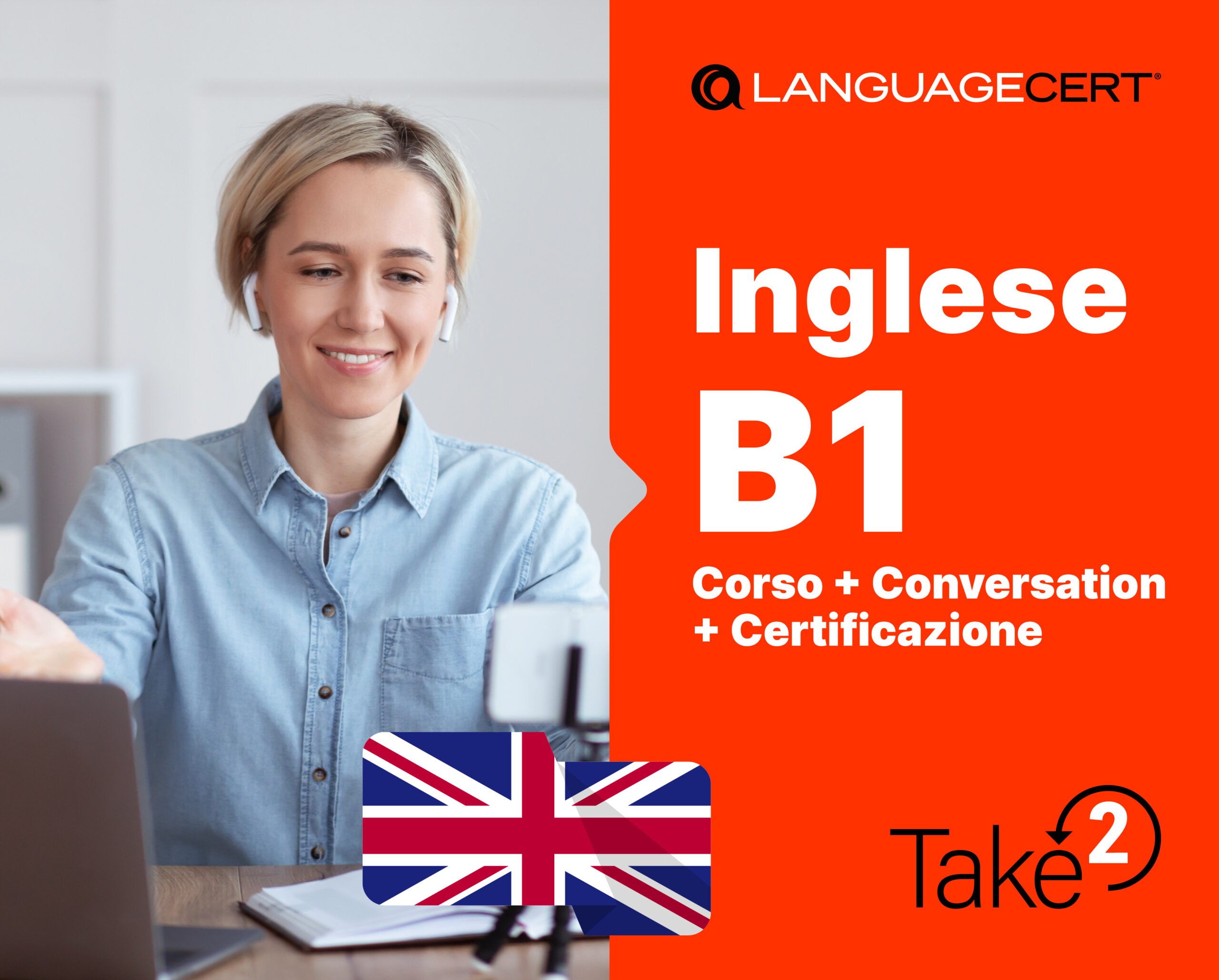 Inglese B1 Corso + Certificazione Language Cert + Take2 + Conversation