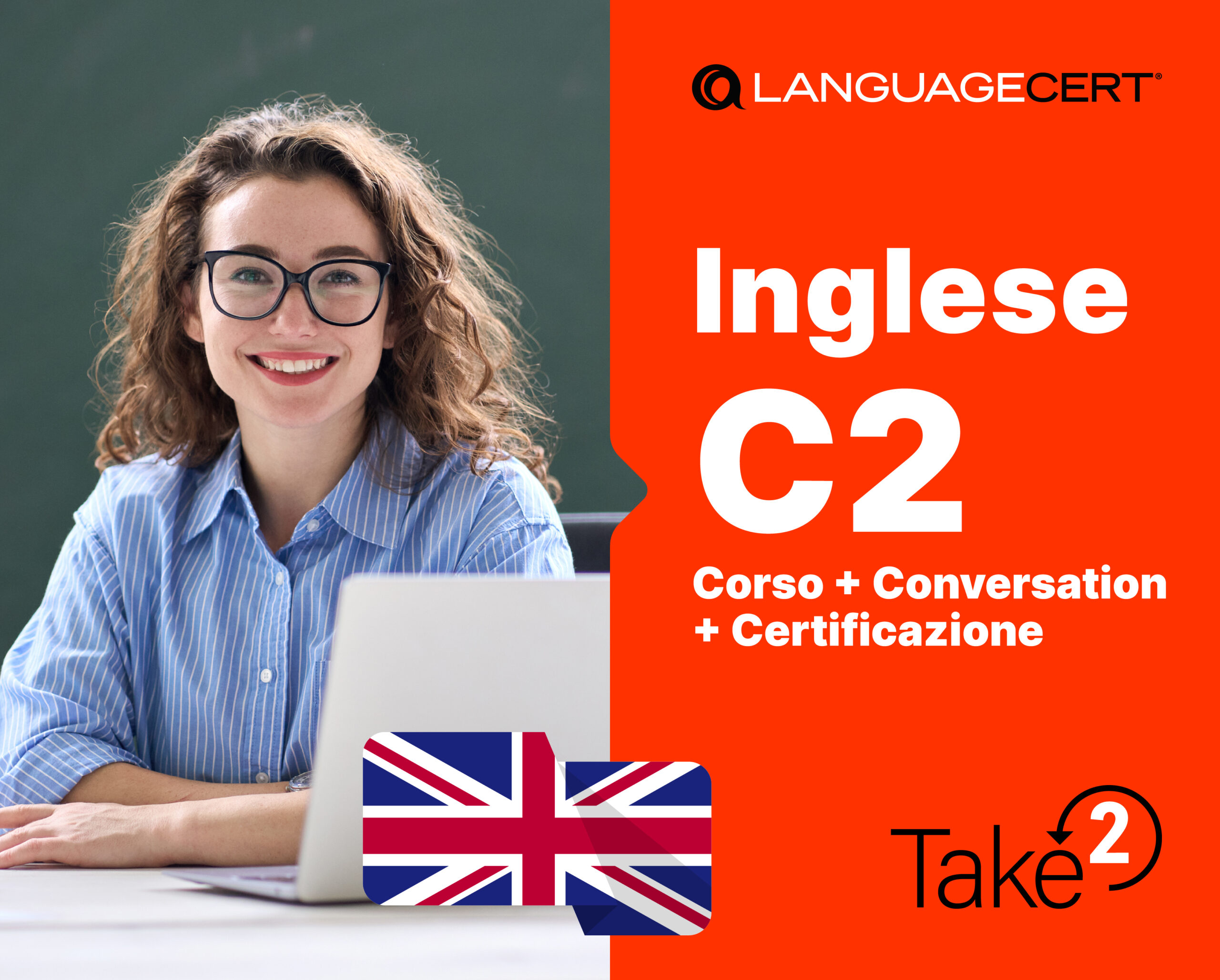 Inglese C2 Corso + Certificazione Language Cert + Take2 + Conversation