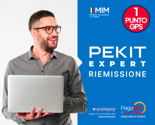 PEKIT Expert – Riemissione Upgrade Certificazione Pekit Expert: aggiorna le tue competenze e aumenta il tuo punteggio per i concorsi Oggi con Bollino ACCREDIA – 1 Punti GPS
