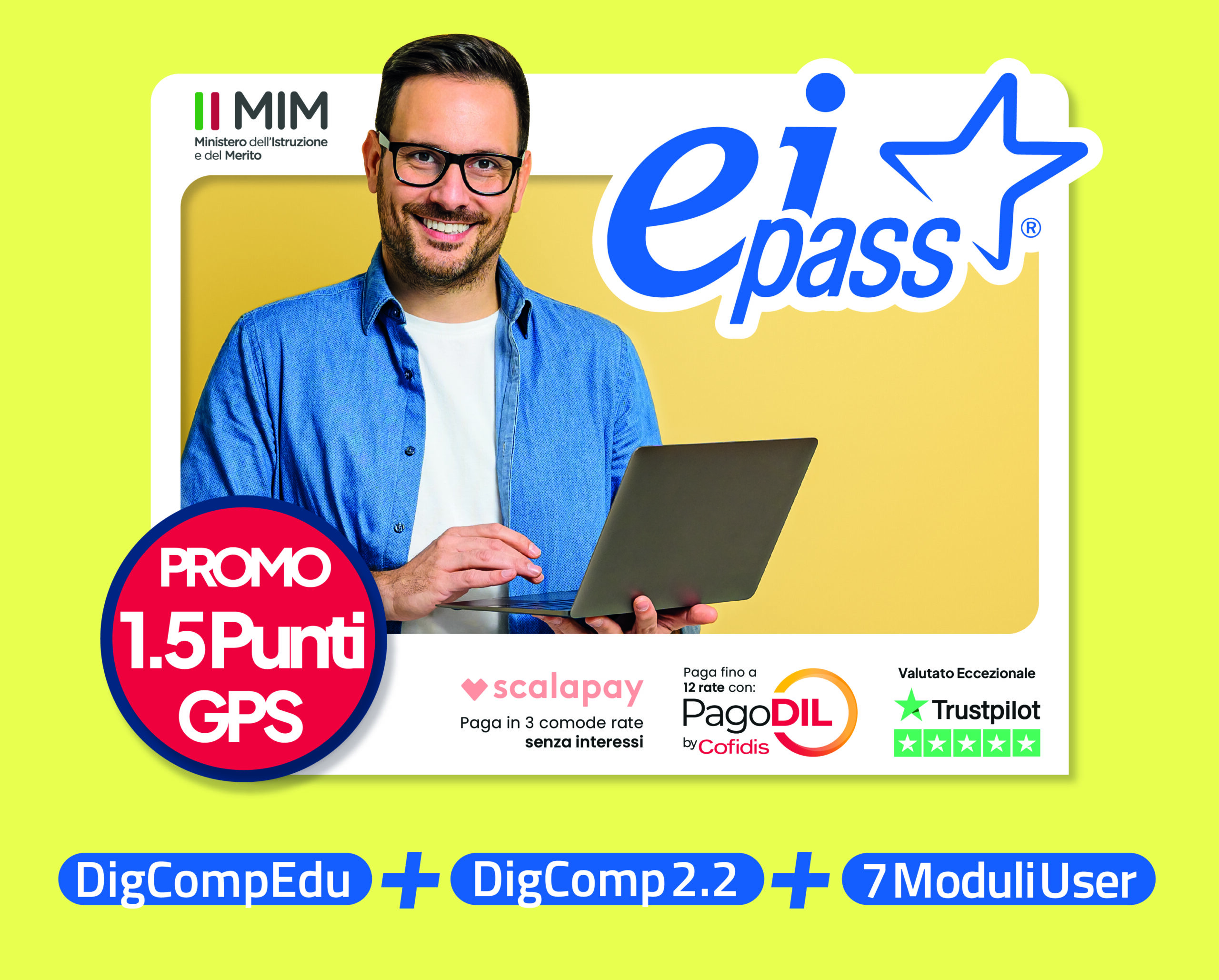 Promo eiPass Accredia GPS2026 DigCompEdu DigComp 2.2 7 Moduli User - Certificazioni Informatiche