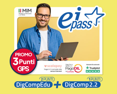 Promo eiPass Accredia GPS2026 DigCompEdu DigComp 2.2 - 3 Punti GPS