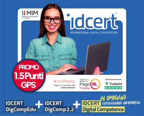 Promo idCert Accredia digcompedu digcomp 2.2 - Certificazione Informatica Digital Competence - 2 Punti