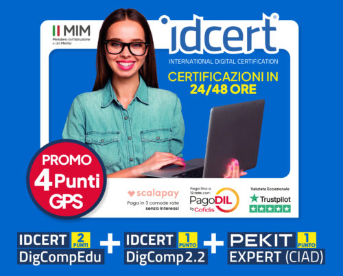 Promo idCert Accredia digcompedu digcomp 2.2 - Pekit Expert - 4 Punti
