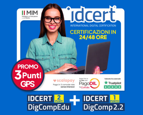 Promo idCert Accredia digcompedu digcomp 2.2 - 3 Punti