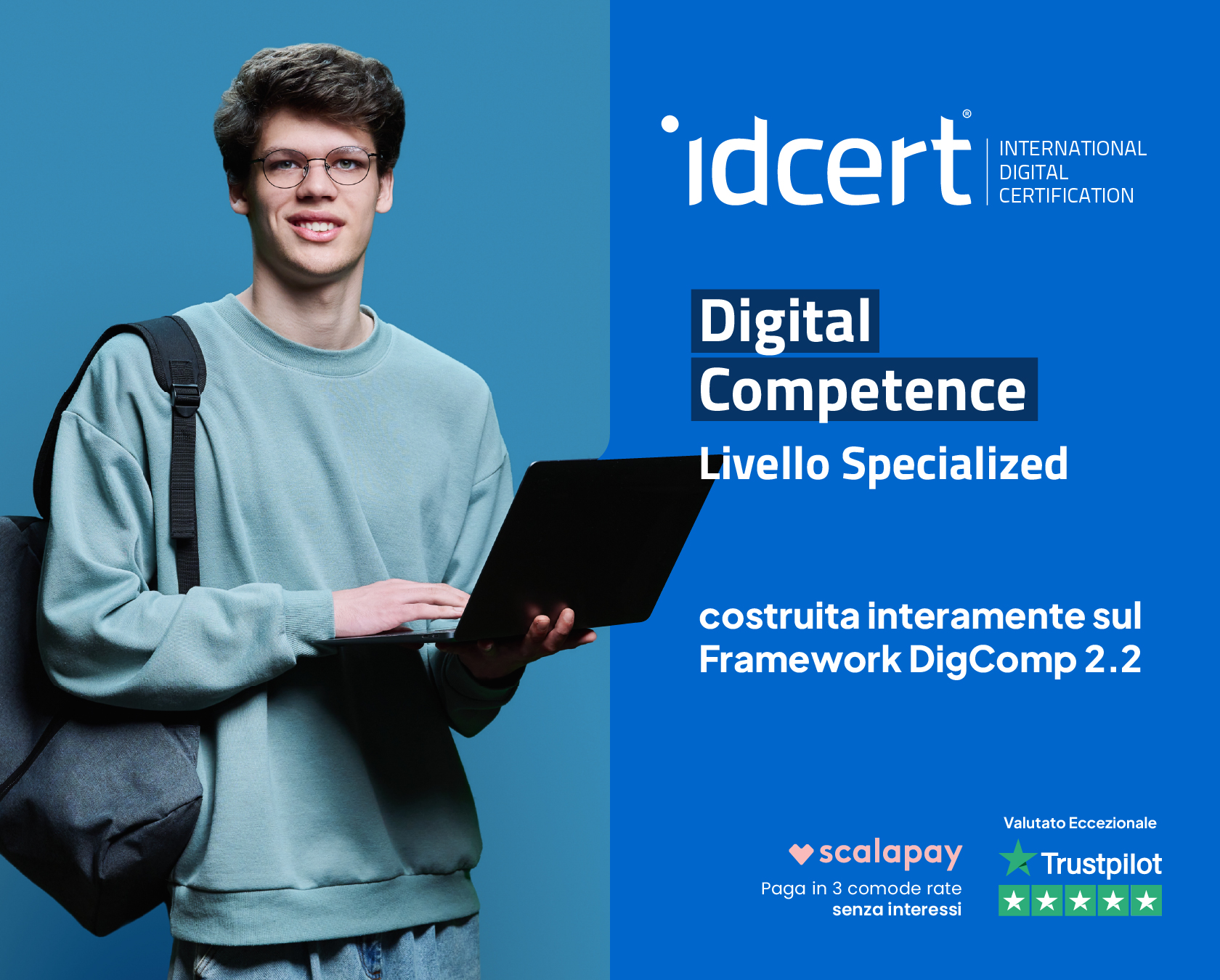 IDCERT DIGITAL COMPETENCE – Livello Specialized, basata interamente sul Framework DigComp 2.2